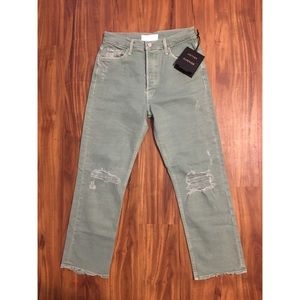 Mother Denim Tomcat Ankle Chew Mint NWT